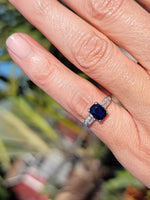 Platinum Art Deco blue sapphire & diamond estate ring