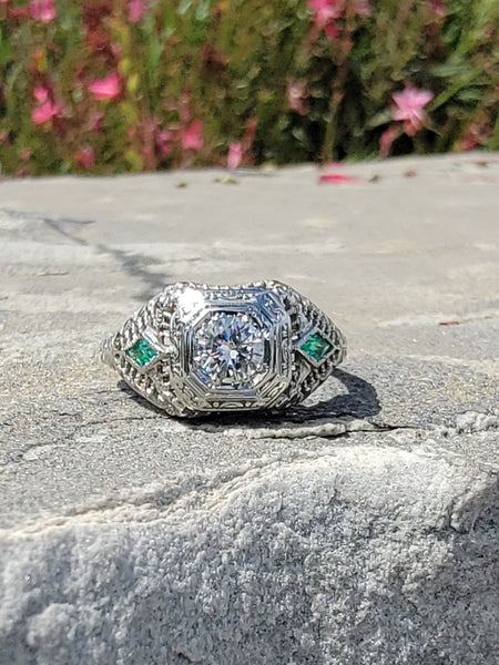 Estate art sale deco engagement rings