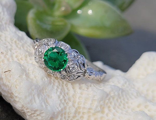 Antique emerald and diamond ring, c.1700, | Object | S. J. Phillips