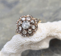 18ct Georgian rose cut diamond ring