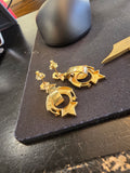 Victorian 14k yellow gold enamel dangle earrings