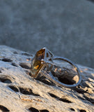 18k white gold Deco estate citrine ring