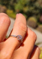 Platinum and 18ct two tone Edwardian old mine cut diamond engagement ring