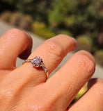 Platinum and 18ct two tone Edwardian old mine cut diamond engagement ring