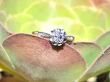 Platinum and 18ct two tone Edwardian old mine cut diamond engagement ring