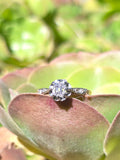 Platinum and 18ct two tone Edwardian old mine cut diamond engagement ring