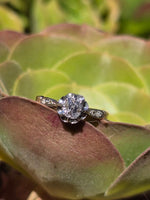 Platinum and 18ct two tone Edwardian old mine cut diamond engagement ring