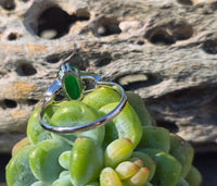 Platinum jade & diamond estate tulip ring