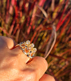 14k gold enamel & old cut diamond antique ring