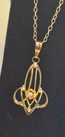 10k gold Victorian diamond necklace pendant lavaliere