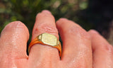 18ct gold estate signet ring - hallmarks - 1902