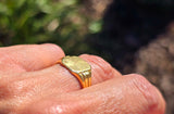 18ct gold estate signet ring - hallmarks - 1902