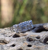 14k white gold diamond vintage estate band