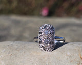 14k diamond Art Deco filigree diamond estate ring