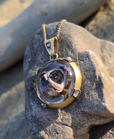 Victorian 18ct gold and silver BULLDOG DOG  ESSEX crystal and diamond pendant necklace