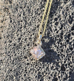 14k gold two tone Deco diamond necklace pendant