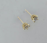 14k gold European cut diamond scroll studs - .61ct tw