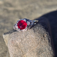 Platinum Art Deco antique ruby and diamond ring HOLD