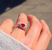 Platinum Art Deco antique ruby and diamond ring HOLD