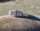 14k white gold diamond estate band ring - apx .50ct tw