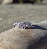 14k white gold diamond estate band ring - apx .50ct tw