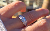 14k white gold diamond estate band ring - apx .50ct tw