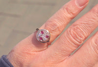 14k gold old cut diamond and ruby antique ring