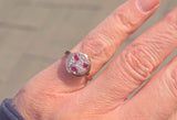 14k gold old cut diamond and ruby antique ring