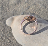 14k gold old cut diamond and ruby antique ring