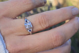 14k white gold sapphire & diamond estate ring