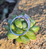 14k white gold sapphire & diamond estate ring