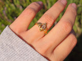 14k gold Nouveau- Edwardian rose diamond antique engagement wedding ring