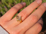 14k gold Nouveau- Edwardian rose diamond antique engagement wedding ring