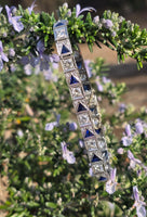 platinum Art Deco c.20's diamond and blue sapphire antique tennis bracelet