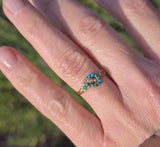 14k gold Victorian turquoise and pearl estate ring band