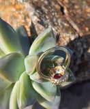 18ct gold Edwardian ruby and rose cut diamond halo ring