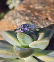 14k white gold spinel and diamond estate ring