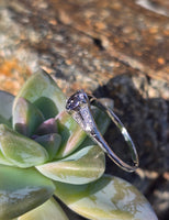 14k white gold spinel and diamond estate ring