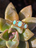 18ct gold Victorian opal & rose cut diamond antique ring - hallmarks