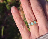 18ct gold Victorian opal & rose cut diamond antique ring - hallmarks