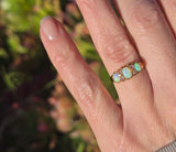 18ct gold Victorian opal & rose cut diamond antique ring - hallmarks