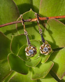 18k gold old cut diamond estate leverback earrings