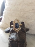 18k yellow gold & Platinum topped Edwardian Sapphire & Diamond Ring