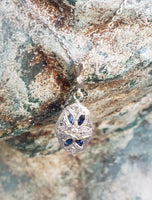 18k gold Art Deco c.1920's sapphire & diamond necklace pendant