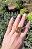18k yellow gold emerald cut CITRINE estate cocktail ring